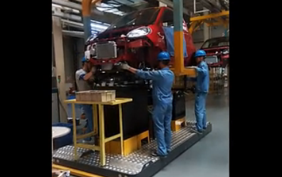 普华灵动大连某新能源汽车厂双举升式agv应用