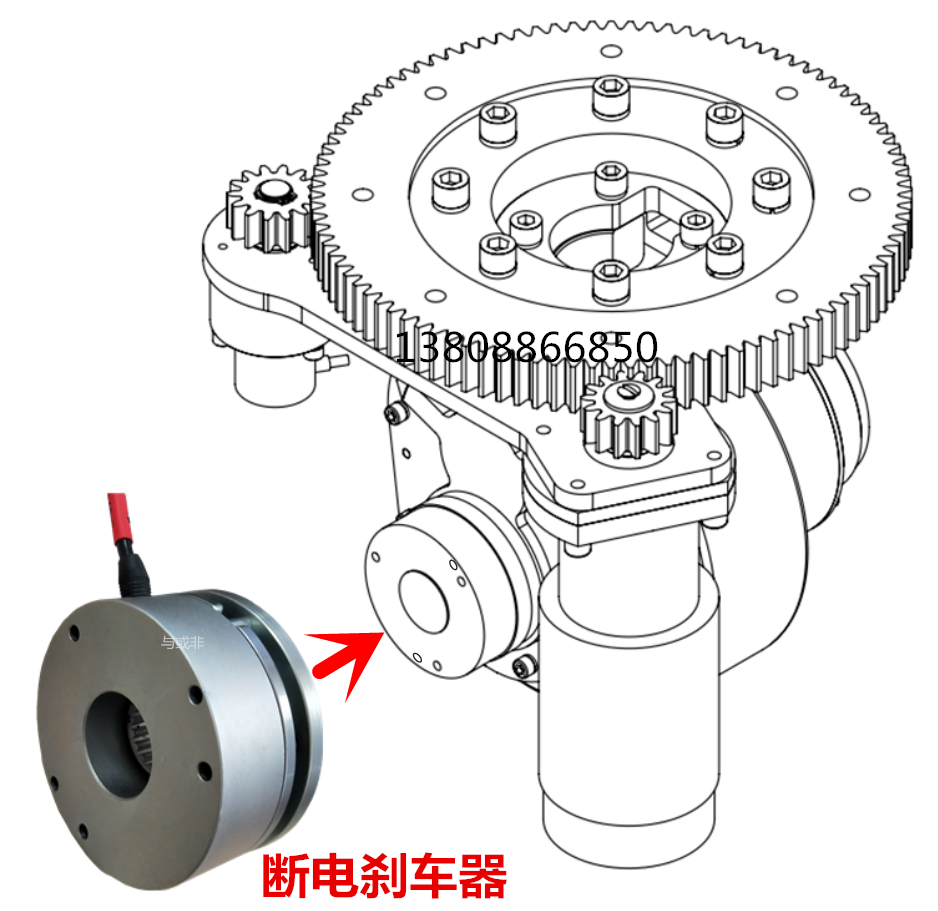 永磁0.75KW小金钢/AGV驱动轮抱闸制动器