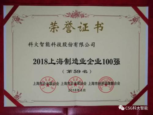 积跬步致千里 | 科大智能再度荣登上海市百强企业榜单