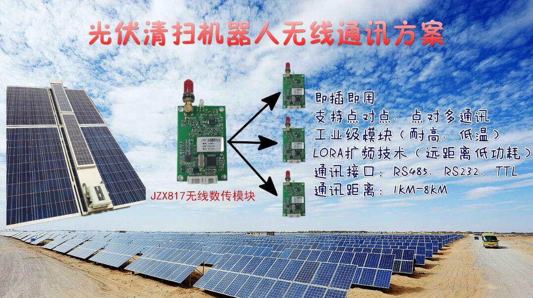 光伏清扫机器人智能清洗无线通讯方案