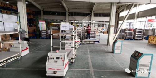 中智AGV小车，广泛应用于家电行业中