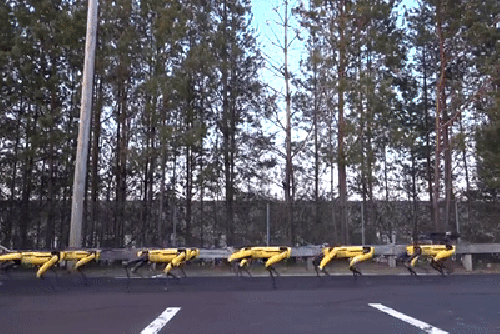 波士顿动力上演“大力出奇迹”：10只机器狗拖动大卡车