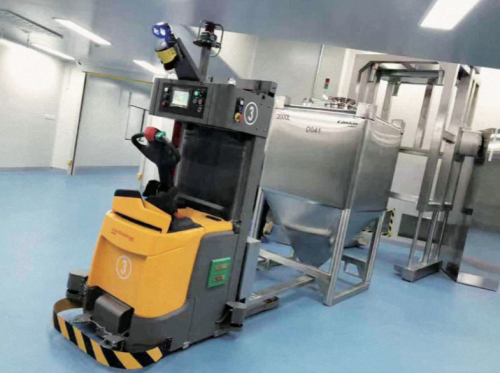 AGV在华东百令固体制剂车间的物流搬运应用