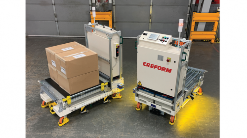 带单层输送机的AGV