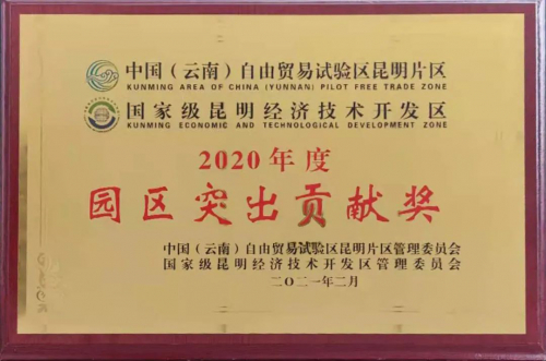牛！智能技术获中国（云南）自贸区昆明片区“2020年度园区突出贡献奖”