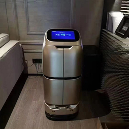 酒店送物机器人无人配送机器人语音播报外卖配送智能对话聊天取物