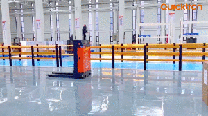 Quicktron快仓全向激光slam堆高式叉车，智能搬运有了新天花板