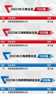 长三角百强企业座次排定，天能第28位