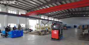 中强光智能AGV多车间跨栋搬运#AGV