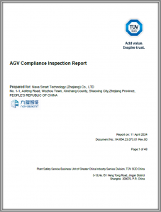 TÜV南德：九曜智能平衡重无人叉车通过PLd安全评估