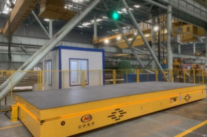 东轻首台AGV智能自动导引平板车投入使用