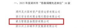 喜报丨诺力获评湖州市慈善捐赠先进单位，董事长丁毅同获个人表彰